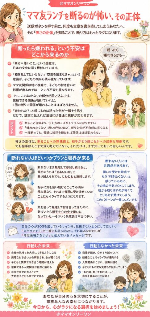 ママ友ランチを断るのが怖い、その正体
