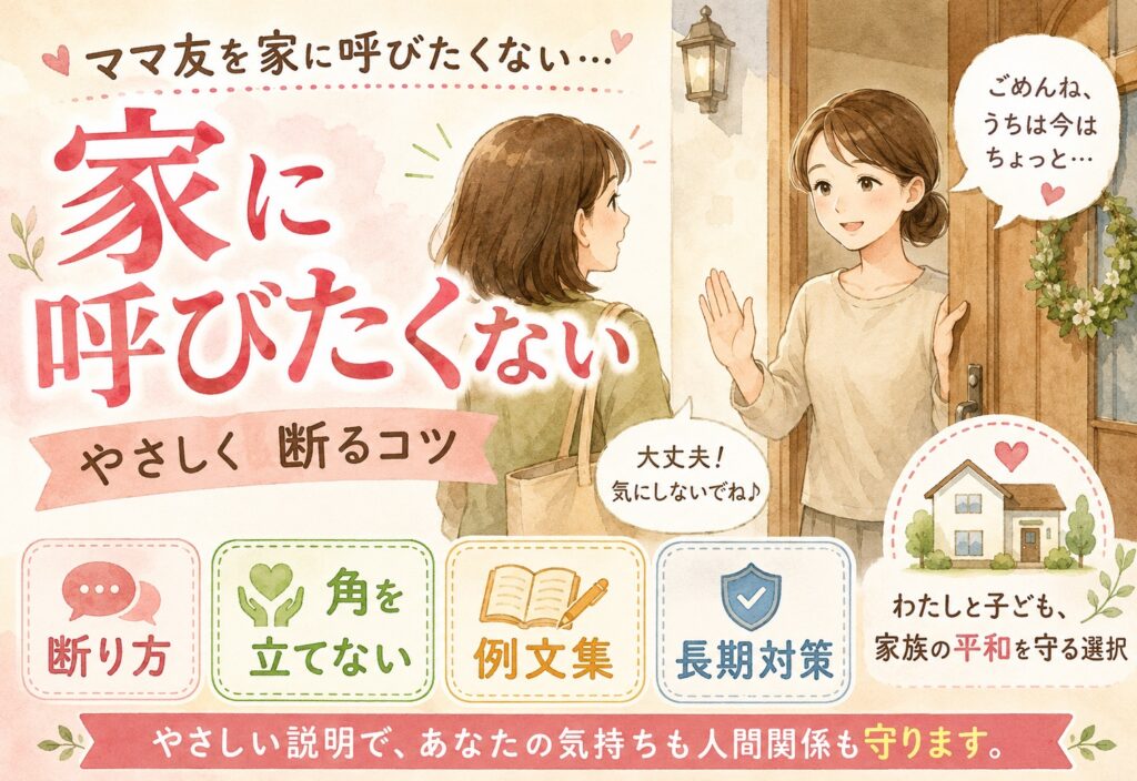 ママ友を家に呼びたくない時の断り方｜角を立てない例文集と長期対策まとめ