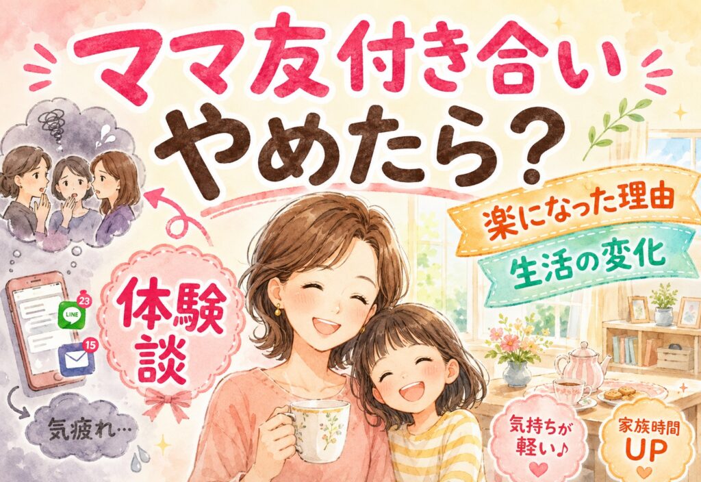 ママ友付き合いをやめたらどうなった？体験談からわかった楽になった理由と生活の変化