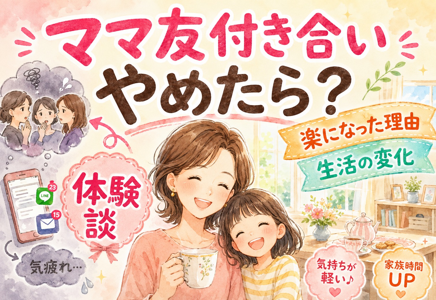 ママ友付き合いをやめたらどうなった?体験談からわかった楽になった理由と生活の変化