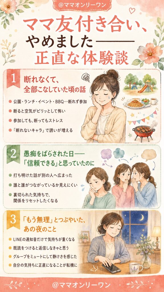 ママ友付き合い、やめました——正直な体験談