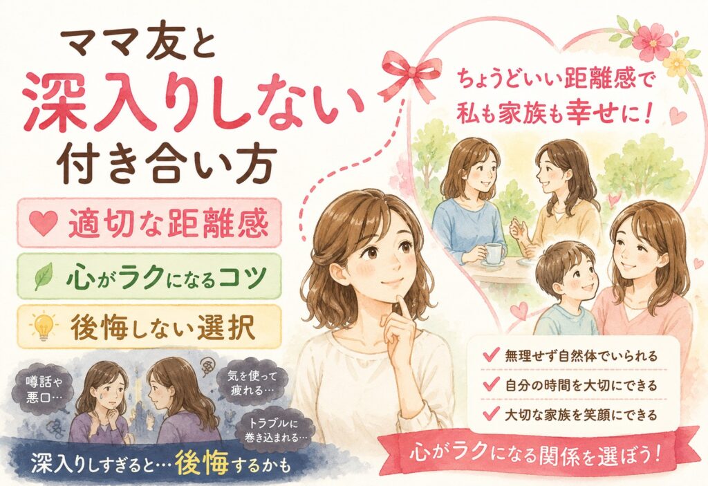 ママ友と深入りしない付き合い方を知りたい人へ｜後悔しない距離感の保ち方と心がラクになるコツ