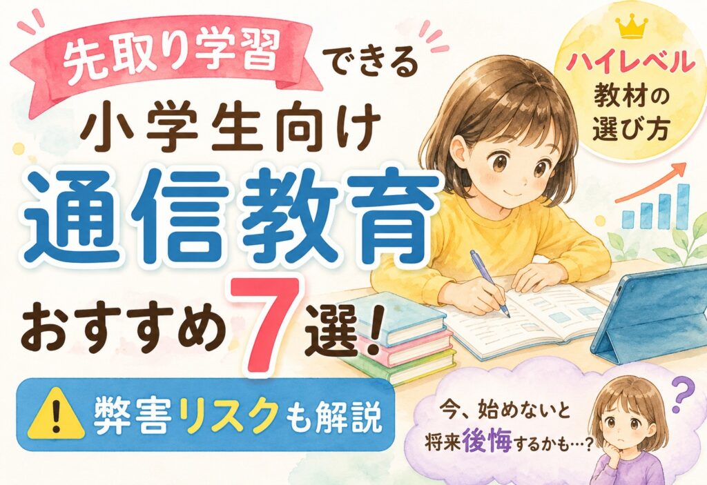 先取り学習できる小学生向け通信教育おすすめ7選！ハイレベル教材の選び方と弊害リスクも解説