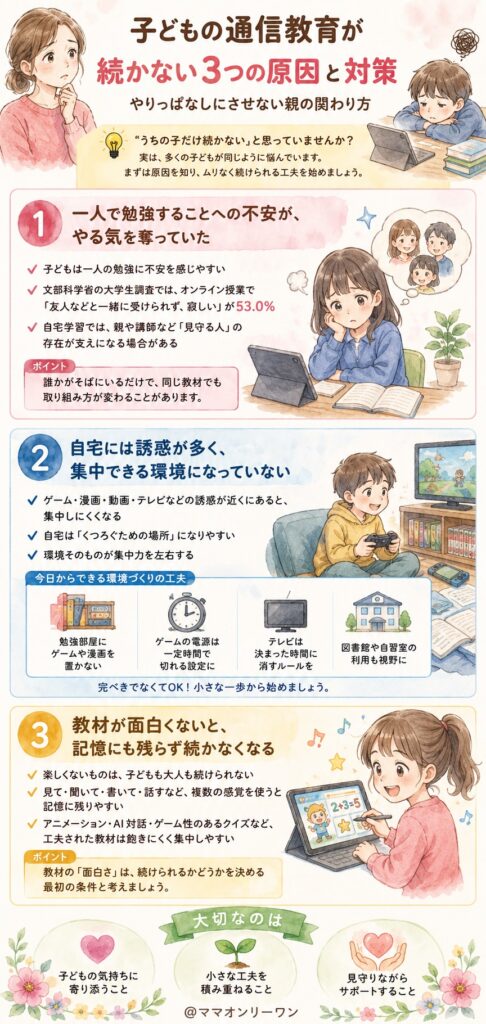 通信教育が続かない…うちの子だけじゃなかった！まずは理由を知ろう