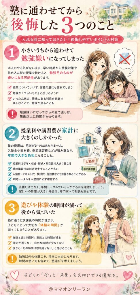 塾に通わせてから後悔した3つのこと