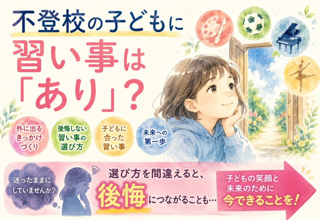 不登校の子どもに習い事は「あり」？外に出るきっかけづくりと後悔しない習い事の選び方