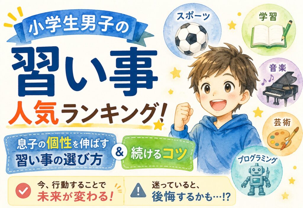 小学生男子の習い事人気ランキング！息子の個性を伸ばす習い事の選び方と続けるコツ