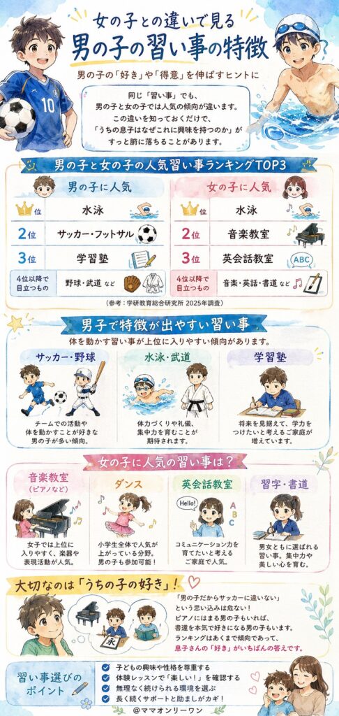女の子との違いで見る｜男の子の習い事の特徴