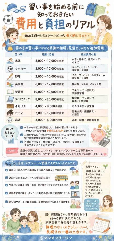 習い事を始める前に知っておきたい費用と負担のリアル