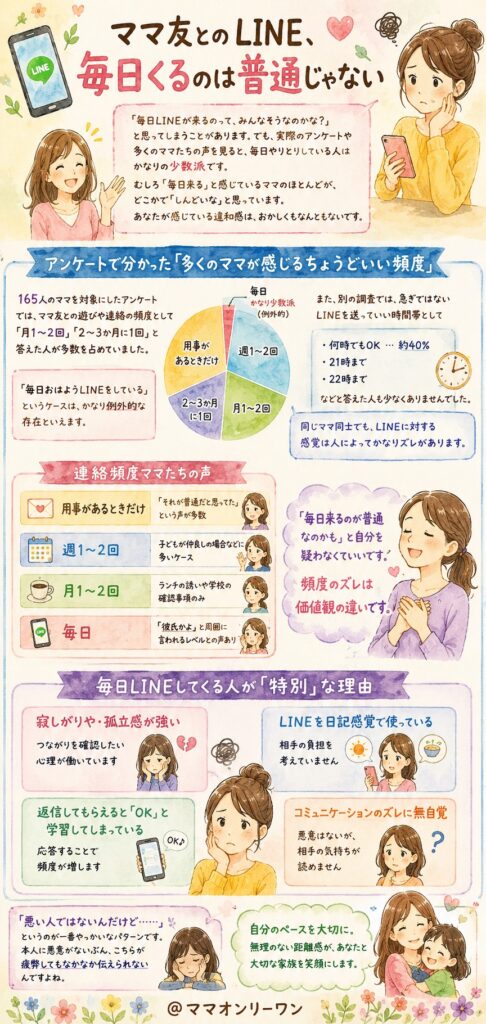 ママ友とのLINE、毎日くるのは普通じゃない