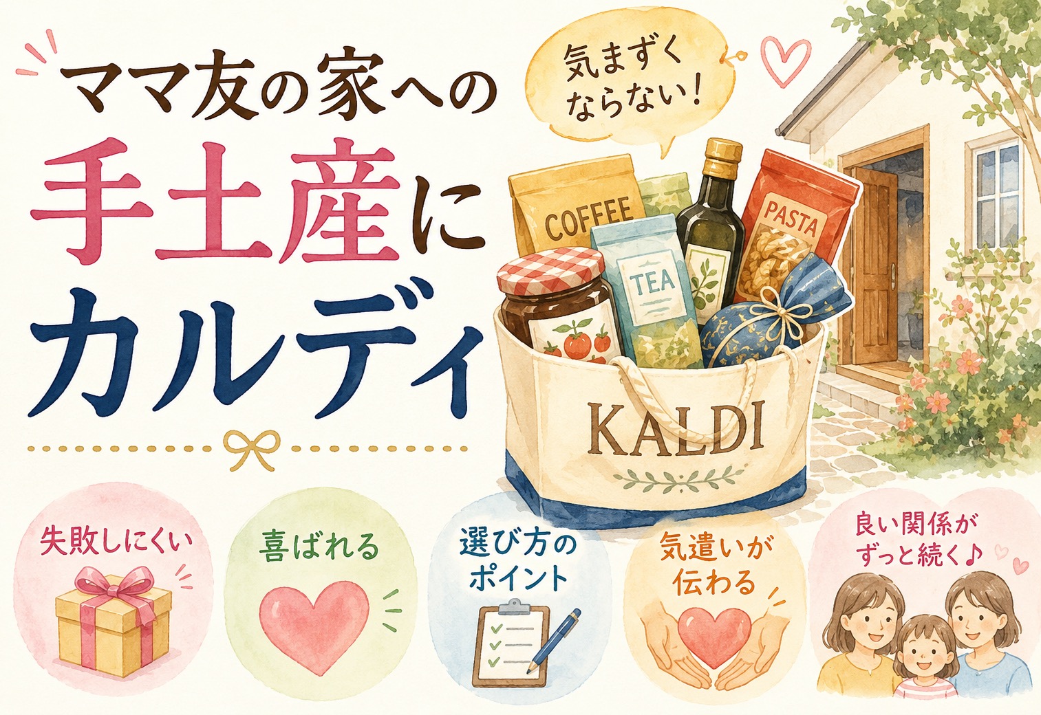 ママ友の家への手土産にカルディ｜気まずくならない喜ばれる失敗しにくい商品の選び方