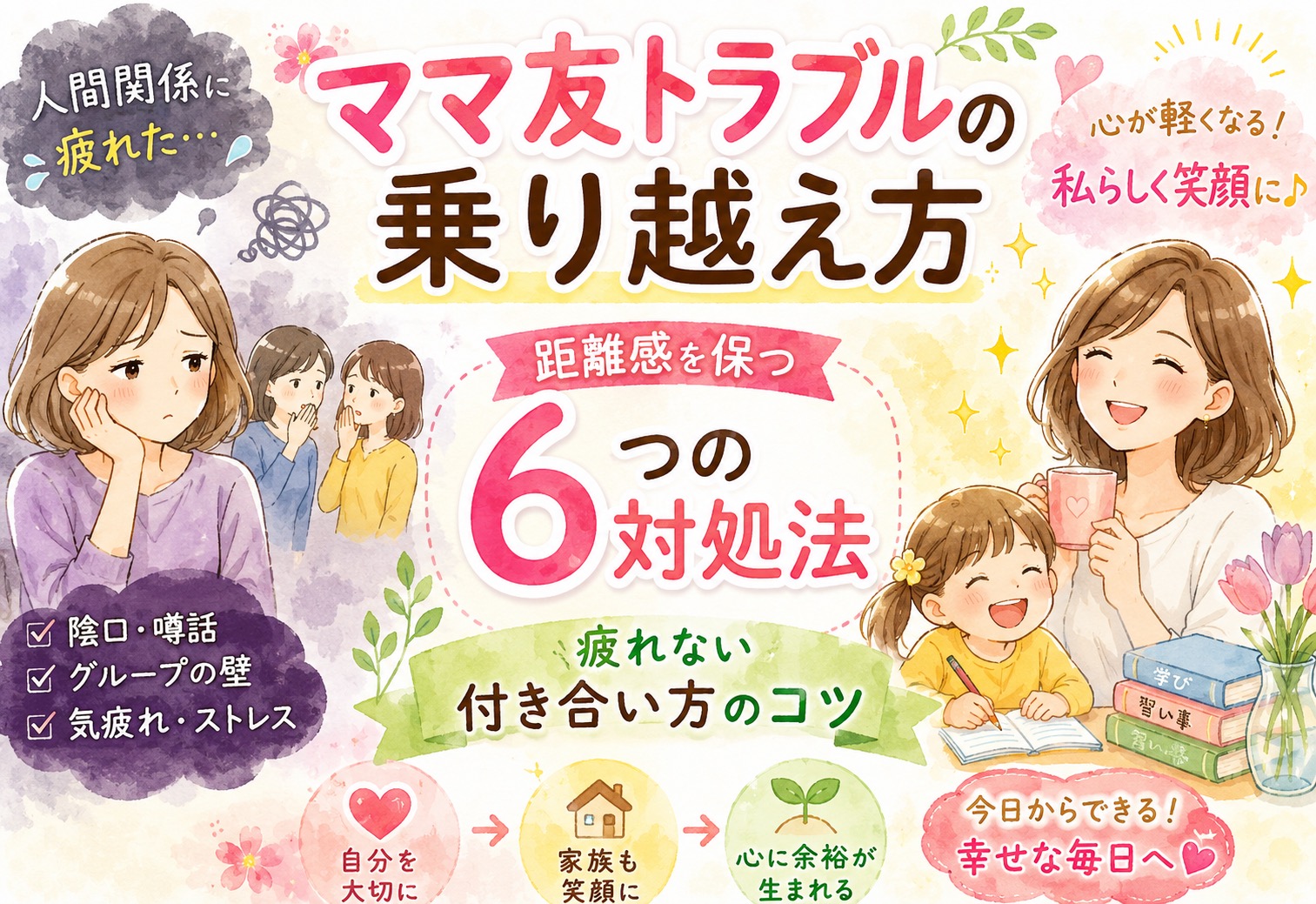 ママ友トラブルの乗り越え方|距離感を保つ6つの対処法と疲れない付き合い方のコツ
