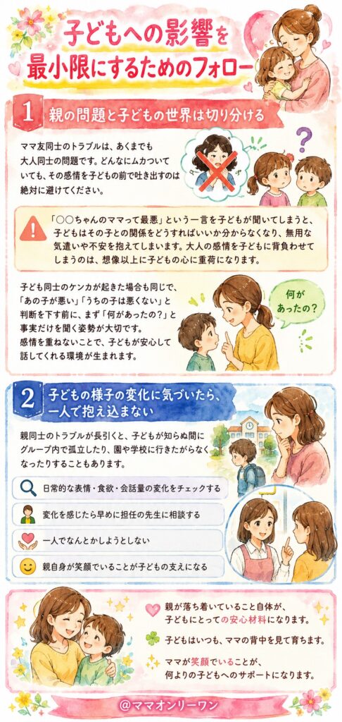 子どもへの影響を最小限にするためのフォロー