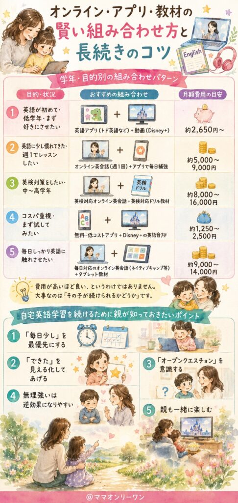 オンライン・アプリ・教材の賢い組み合わせ方と長続きのコツ