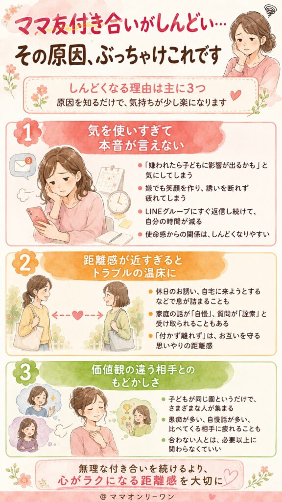 ママ友付き合いがしんどい…その原因、ぶっちゃけこれです