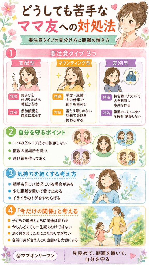 どうしても苦手なママ友への対処法