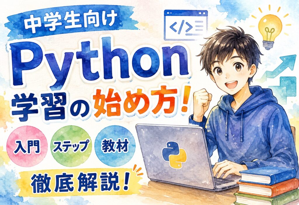 中学生向けPython学習の始め方！入門から使いこなすステップと教材を徹底解説