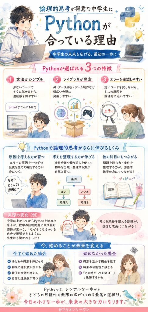論理的思考が得意な中学生にPythonが合っている理由