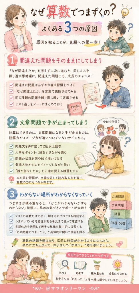 なぜ算数でつまずくの？よくある3つの原因