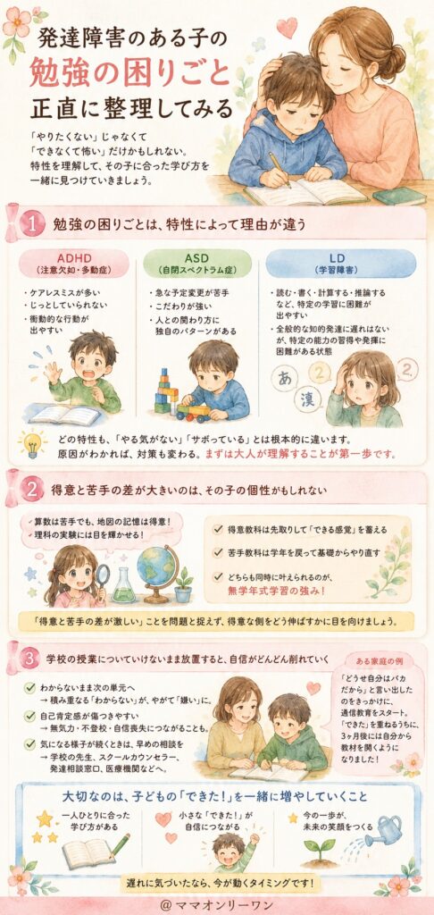 発達障害のある子の「勉強の困りごと」、正直に整理してみる