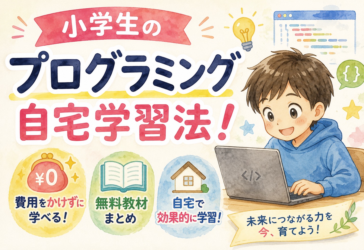 小学生のプログラミング自宅学習法！費用をかけずに効果的に学ばせる方法と無料教材まとめ
