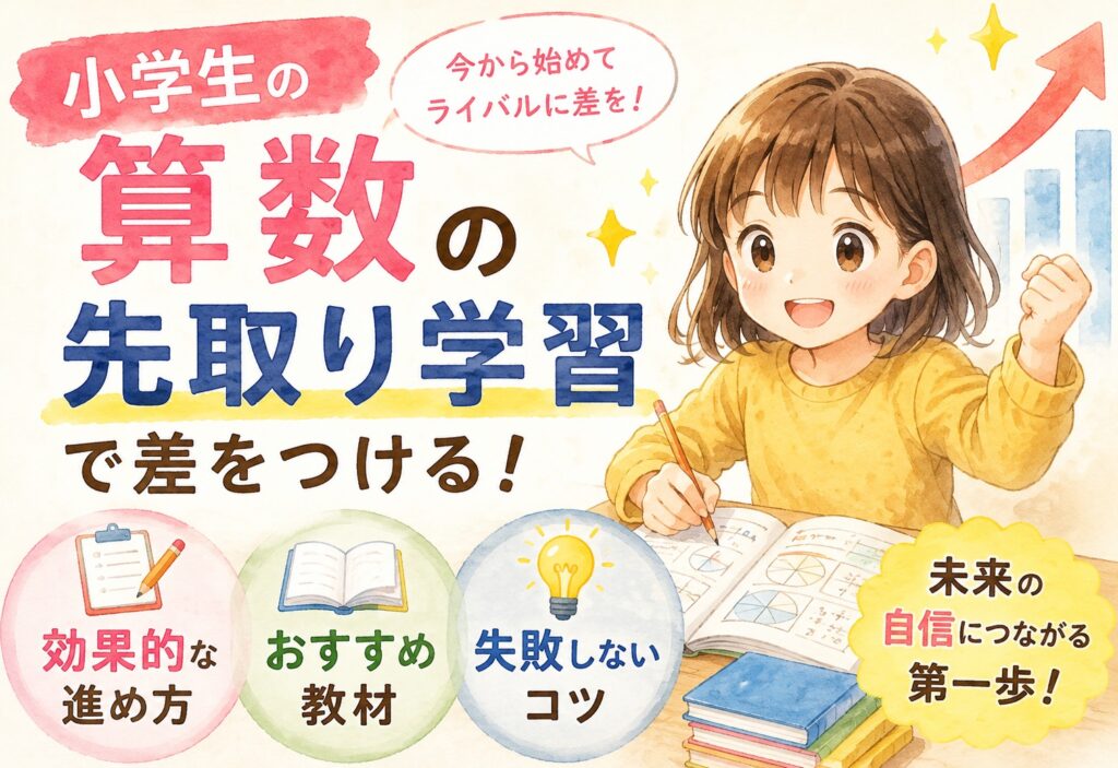小学生の算数の先取り学習で差をつける！効果的な進め方・おすすめ教材・失敗しないコツまとめ