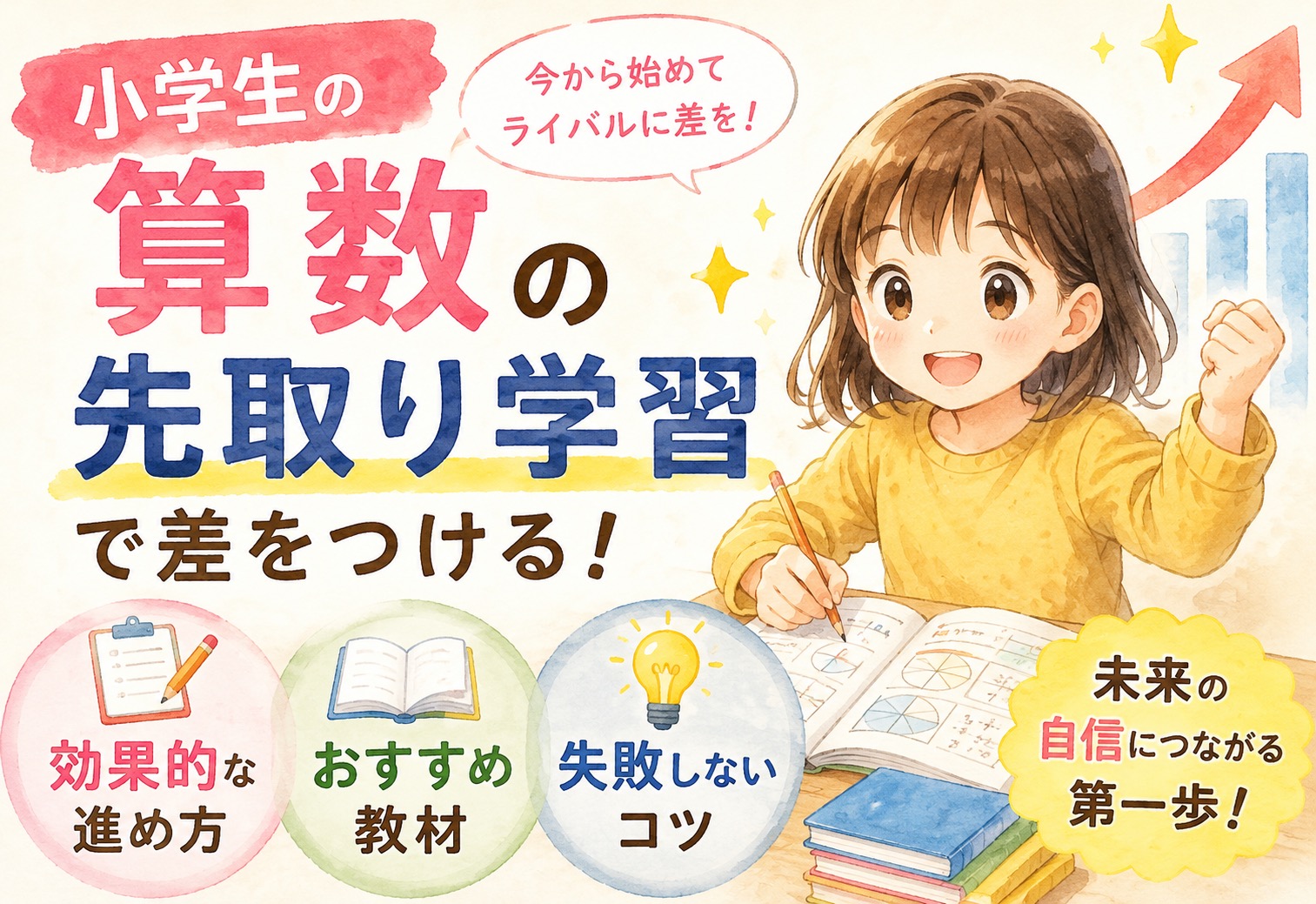小学生の算数の先取り学習で差をつける！効果的な進め方・おすすめ教材・失敗しないコツまとめ