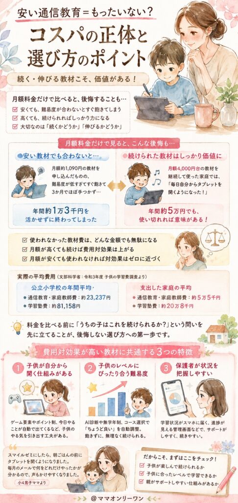 「安い通信教育＝もったいない」は本当か？コスパの正体