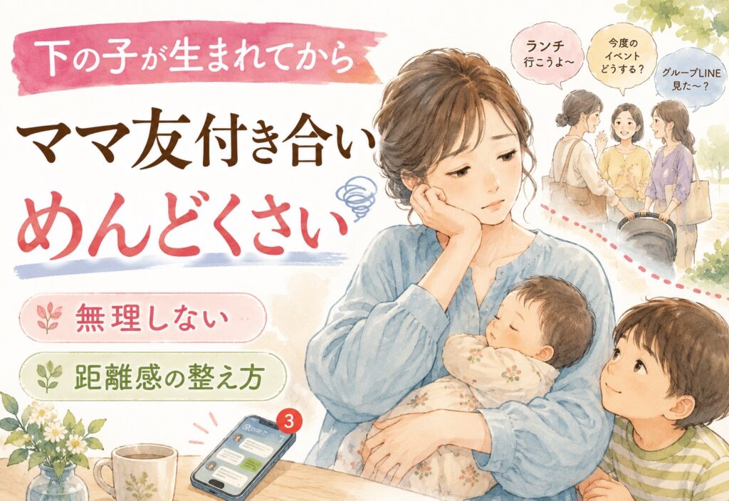 下の子が生まれてからママ友付き合いがめんどくさいと感じた時に読む話｜無理しない距離感の整え方
