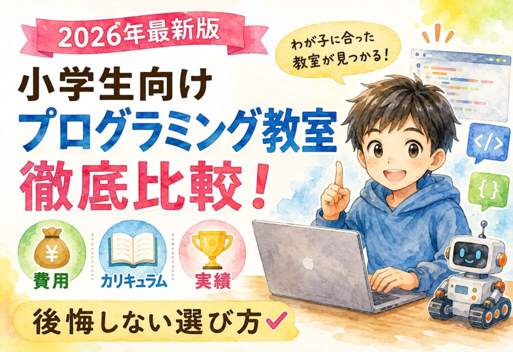 小学生向けプログラミング教室を徹底比較！費用・カリキュラム・実績で後悔しない選び方