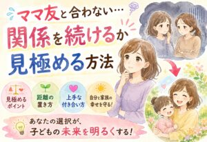 ママ友と合わないと感じたら関係を続けるか見極める方法｜距離の置き方と付き合い方を解説