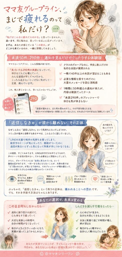 ママ友グループライン、まじで疲れるのって私だけ？