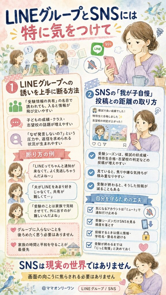 LINEグループとSNSには特に気をつけて