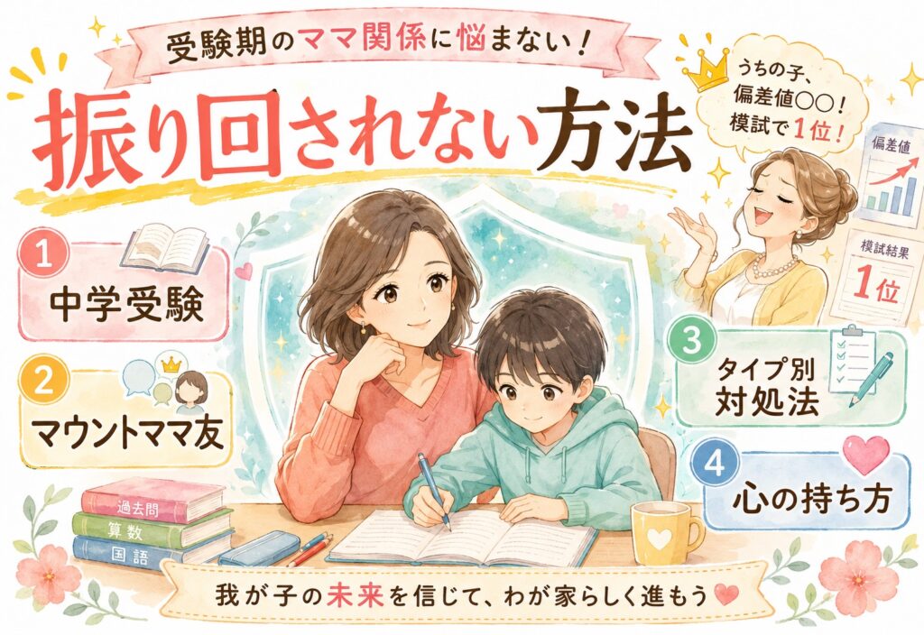 中学受験のマウントママ友に振り回されない方法｜タイプ別の対処法と受験期の心の持ち方