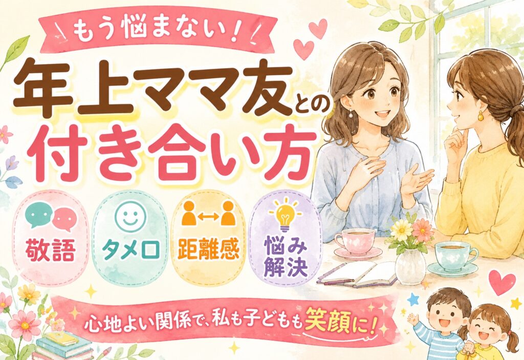 年上ママ友との付き合い方｜敬語・タメ口・距離感の悩みをスッキリ解決するコツ