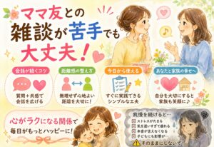 ママ友との雑談が苦手でも大丈夫｜今日から使える会話が続くコツと距離感の整え方
