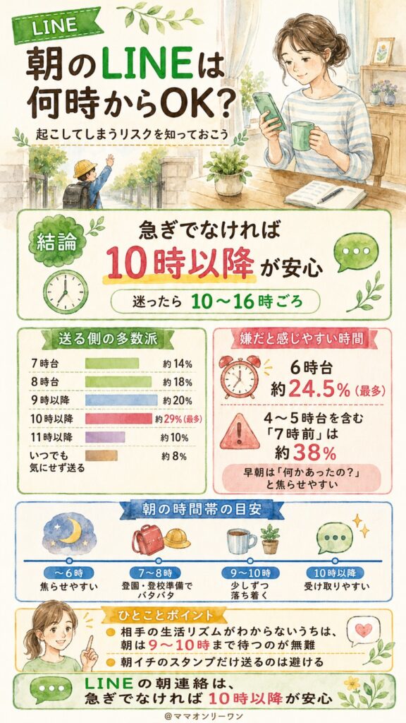 朝のLINEは何時からOK？起こしてしまうリスクを知っておこう