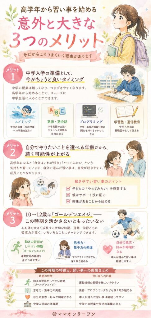 高学年から習い事を始める、意外と大きな3つのメリット