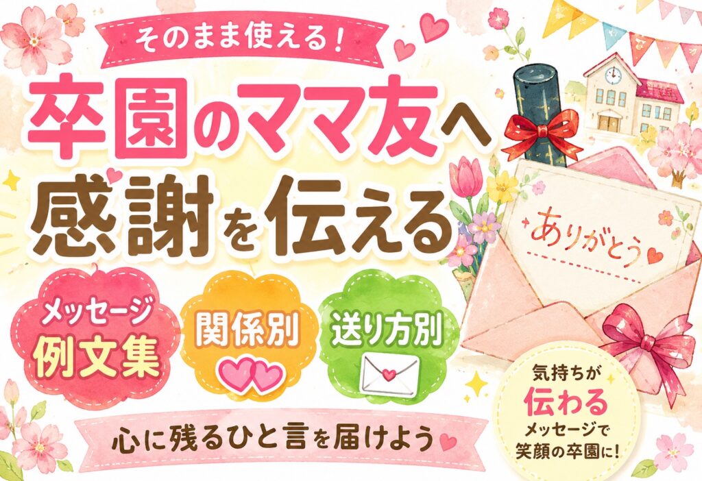 卒園のママ友へ感謝を伝えるメッセージ例文集｜関係別・送り方別にそのまま使えるひと言まとめ