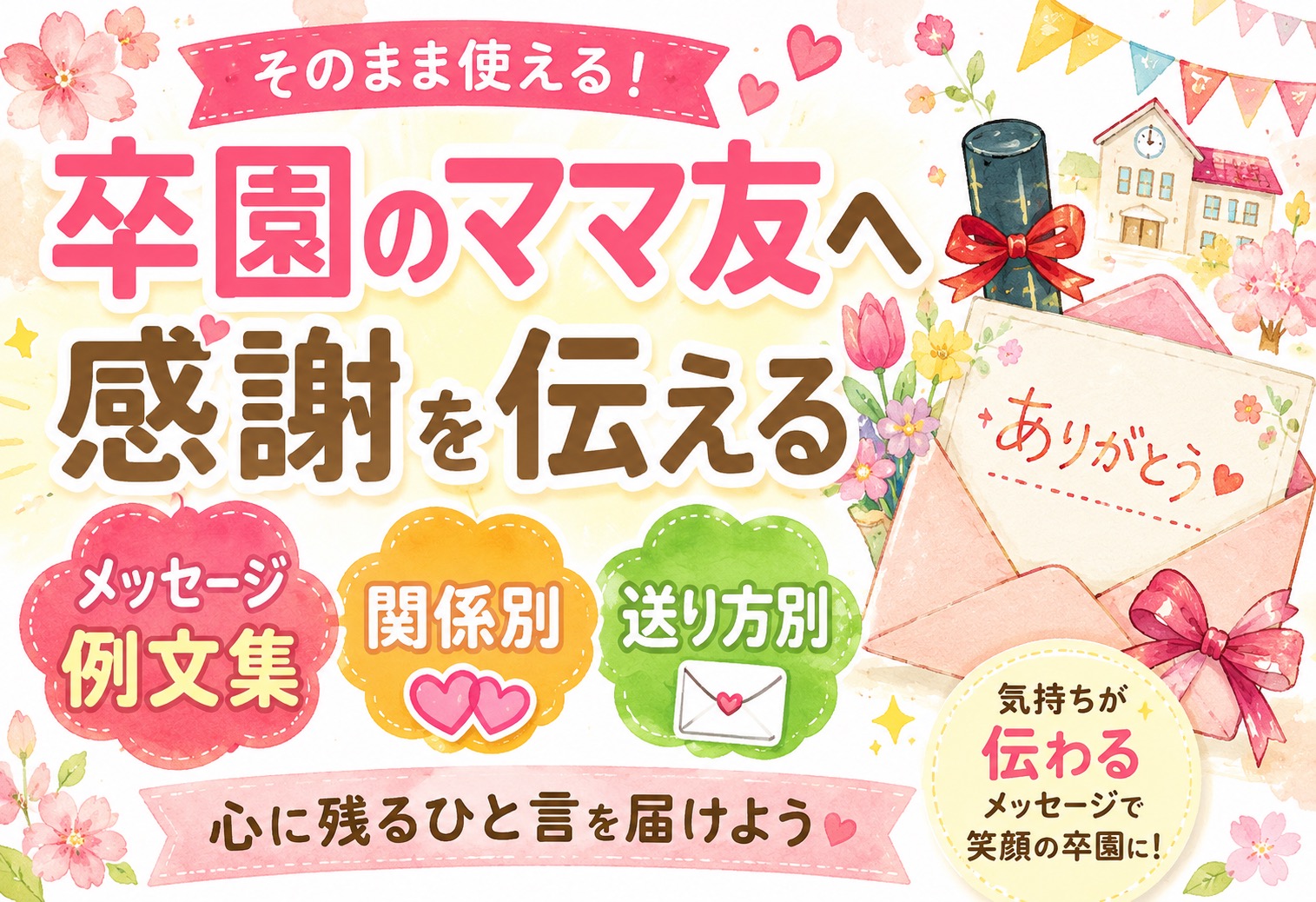卒園のママ友へ感謝を伝えるメッセージ例文集|関係別・送り方別にそのまま使えるひと言まとめ
