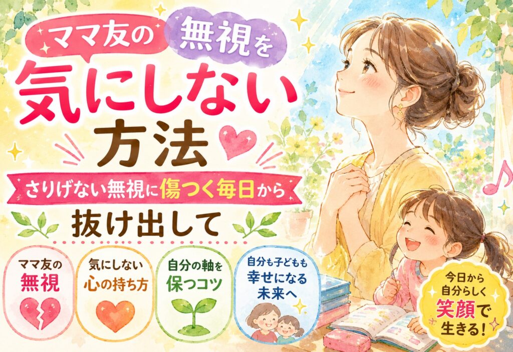 ママ友の無視を気にしない方法｜さりげない無視に傷つく毎日から抜け出して自分の軸を保つコツ