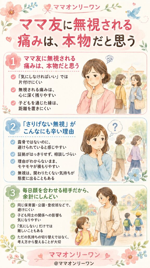 ママ友に無視される痛みは、本物だと思う