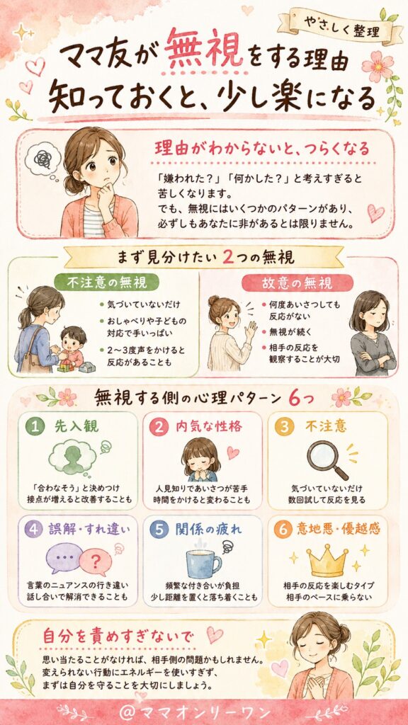 ママ友が無視をする理由——知っておくと、少し楽になる