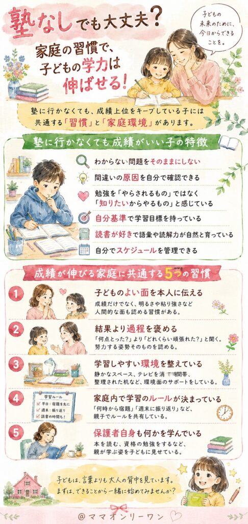 塾なしで学力をキープできる子には理由がある