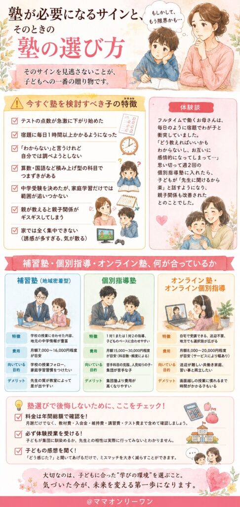 塾が必要になるサインと、そのときの塾の選び方