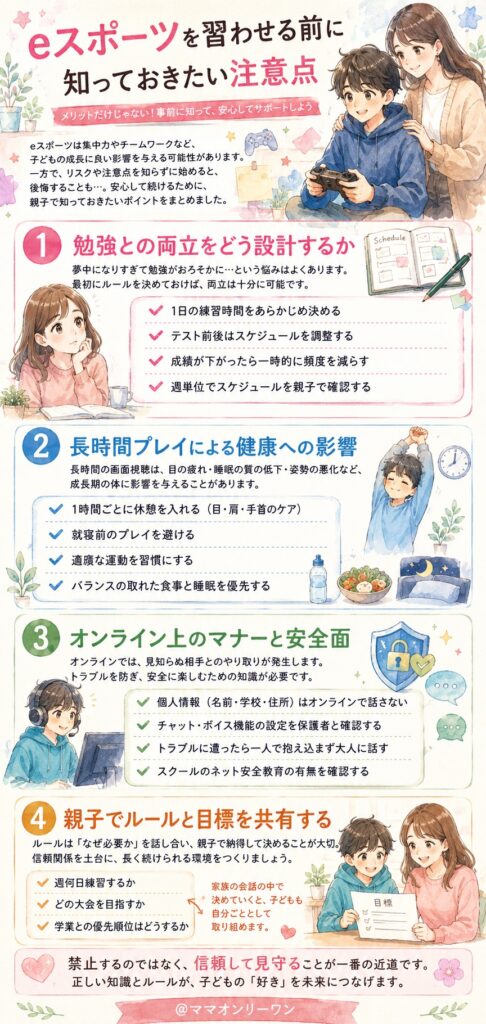 eスポーツを習わせる前に知っておきたい注意点