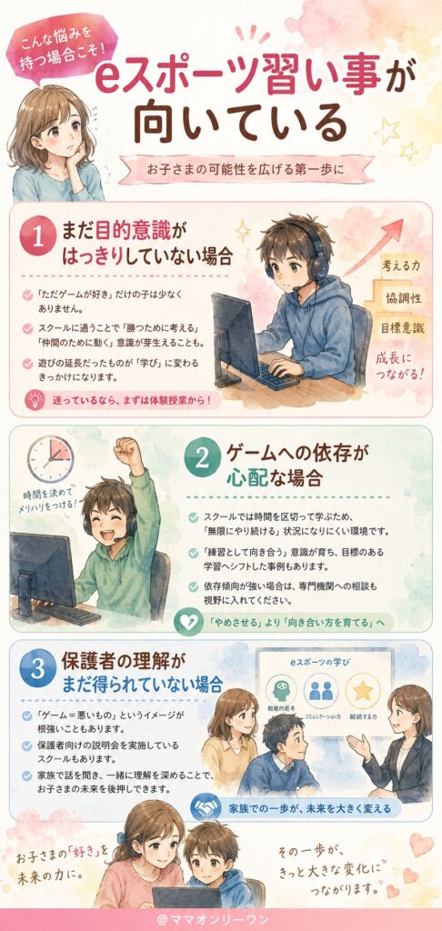 こんな悩みを持つ場合こそeスポーツ習い事が向いている