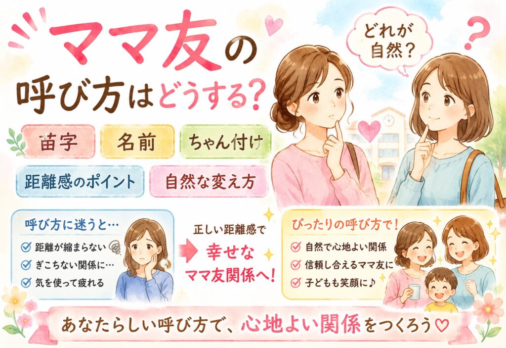 ママ友の呼び方はどうする？苗字・名前・ちゃん付けで迷う時に知りたい距離感と自然な変え方