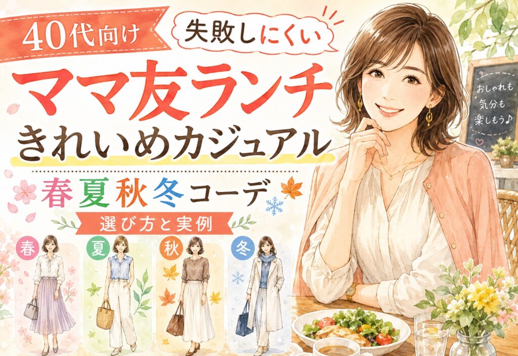 ママ友ランチのコーデ40代向け｜失敗しにくいきれいめカジュアルの選び方と春夏秋冬の実例