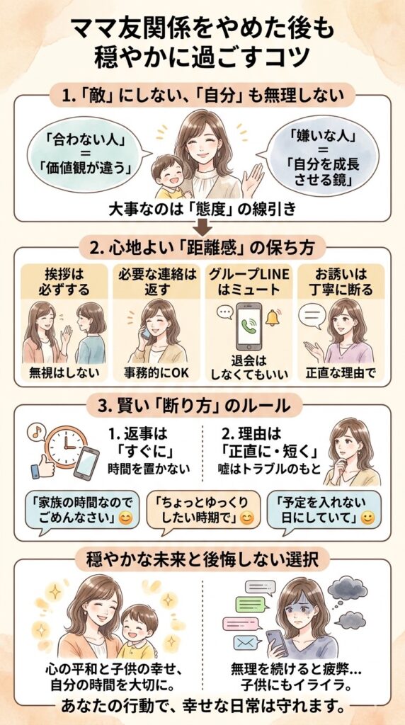 やめた後も気をつけていること——敵にしない、でも無理もしない